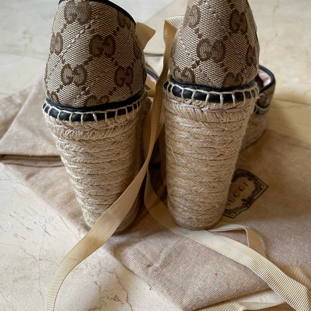 Women's GG matelassé platform espadrille $710 on Gucci. Never worn.